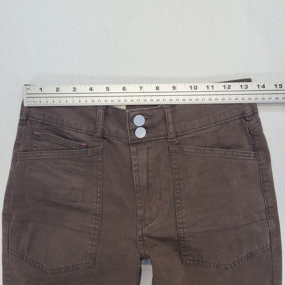 Pilcro The Wanderer Utility Pants Women 24 Brown Tapered High Rise - Picture 8 of 11